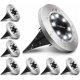 thumbnail image 1 of Paquete de 8 luces solares para exteriores, luz solar de suelo para jardín, iluminación IP65 impermeable, 8 LED de color blanco frío, luces solares de 6000 K, focos empotrables para Pat, 1 of 5