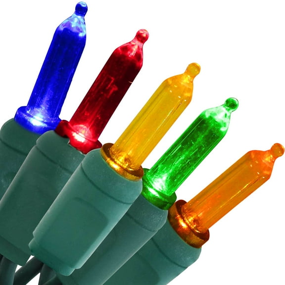 Sunnydaze 70-Count M6 Smooth LED Christmas Tree String Lights - Multi