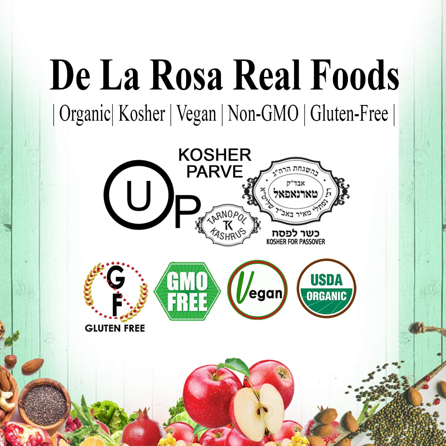 De La Rosa 613 ORGANIC Apple Cider Raw & Unfiltered Vinegar,, 5Liter