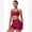 Berry Red, variant on 2 Piece Seamless Workout Sets for Women Scoop Neck Strappy Sports Bra Scrunch Butt Lifting Gym Impact Shorts Mint Green