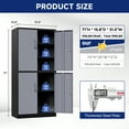 thumbnail image 3 of AUHUP 4 Doors Garage Storage Cabinets with 3 Adjustable Shelves, 71"H Locking Steel Storage Cabinet for Home Office, Garage,Warehouse,Workshop (Black Gray), 3 of 7