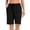 *Black, variant on ClodeEU Women's Linen Blend Shorts with Button,Solid Color Elastic Waist Casual Summer Bottoms Army Green,Womens Plus S
