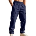 thumbnail image 5 of Liuinsasek Men's Straight Leg Cargo Pants Drawstring Elastic with Multi-Pockets Waist Casual Loose Outdoor Sports Long Pants, 5 of 7