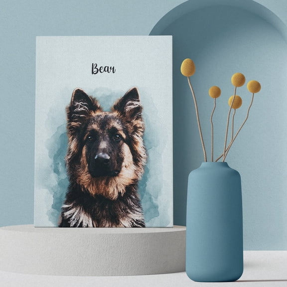 Pet Memorial Canvas Art Custom Portrait Personalized Dog & Cat Gift 8x10