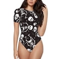 thumbnail image 1 of Fotbe Skeleton Body de Mujer con Cuello Redondo y Mangas Cortas, Sin Mangas Ajustado, Suave, Cómodo y Básico-X-Large, 1 of 7
