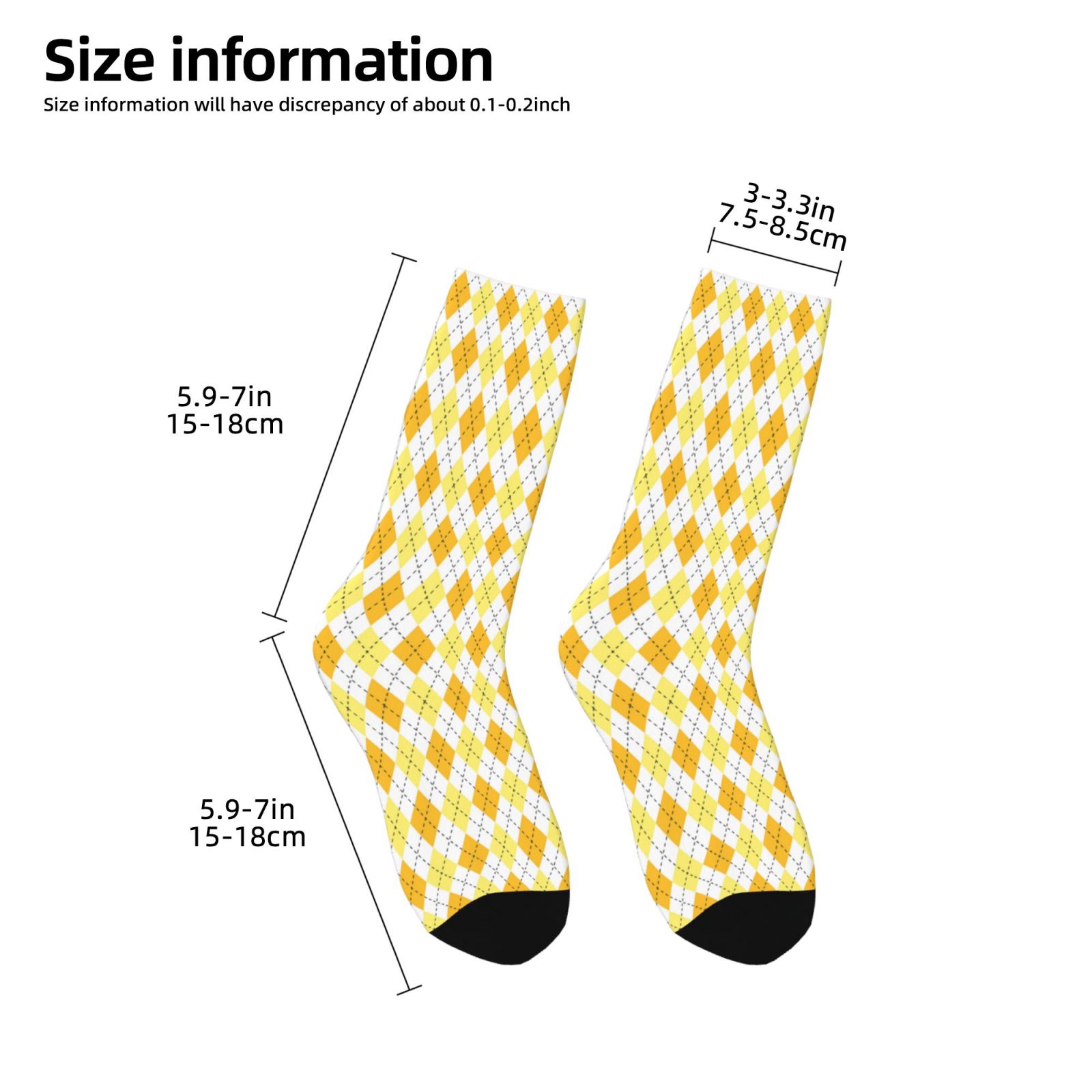 Fuzoiu yellow argyle Print Kids Socks For Boys Girls,Grip Crew Socks ...