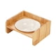 thumbnail image 2 of Cuenco de cerámica para gatos, comedero para mascotas, estante de madera, antivómitos, antideslizante, desmontable Blanco, 2 of 9