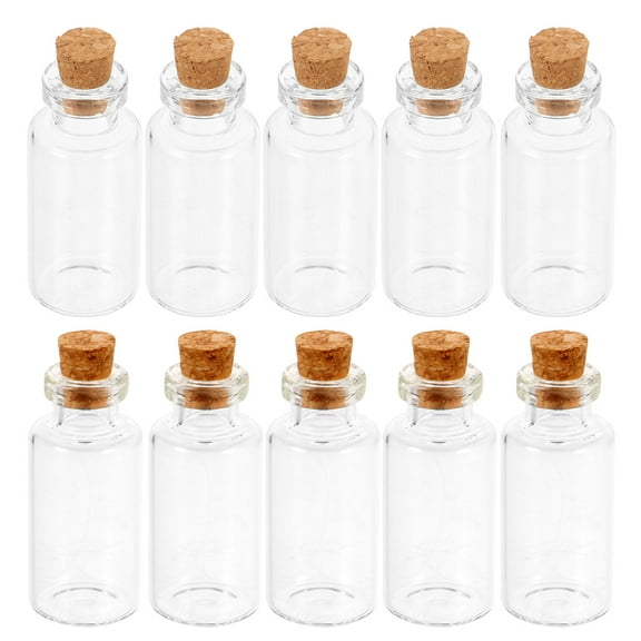 12 Pcs Glass Bottles with Stoppers Empty Glass Bottle Transparent 4.50X1.80X1.80CM