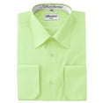 thumbnail image 2 of Berlioni Italy Men's Convertible Cuff Solid Dress Shirt Lime, 2 of 2