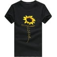 thumbnail image 2 of Babysbule Women's Tops Women Girls Plus Size Sunflower Print Tees Short Sleeve T Shirt Blouse Tops, 2 of 7