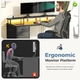 thumbnail image 4 of CONCETTA 40 Inch Computer Gaming Desk with 4 Drawers, Power Outlets and LED Lights for Home Small Spaces, Black, 4 of 8