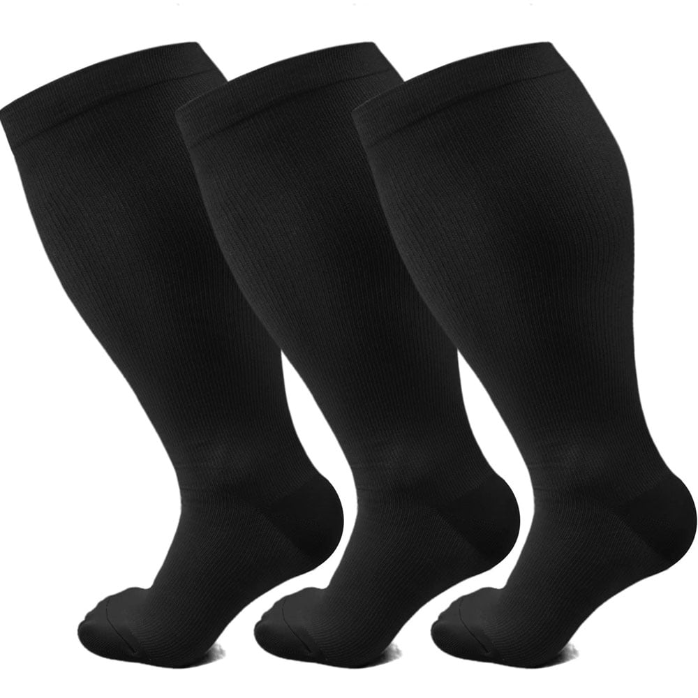 ChYoung 3 Pack 5XL Plus Size Sports Compression Socks for Women Men