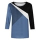 thumbnail image 4 of Elegante blusa de manga corta con cuello redondo retro para mujer con estampado de manga tres cuartos OAVQHLG3B Store lin121212, 4 of 4