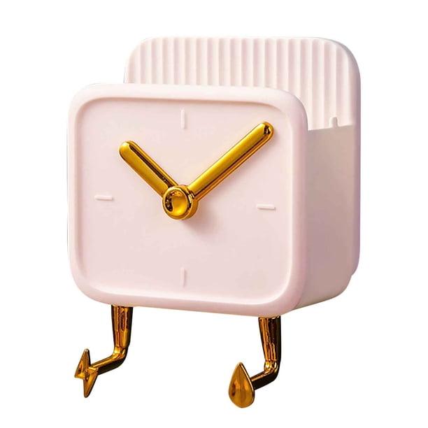 Xihbxyly Oferta Diaria Estante de Almacenamiento Perforador Reloj Despertador Gancho Estante de Almacenamiento de Suministros de Cocina Colgante de Pared para Dormitorio