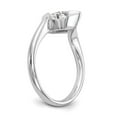 thumbnail image 6 of Solid 14k White Gold Marquise Bezel Solitaire Engagement Ring with CZ Cubic Zirconia Size 7, 6 of 8