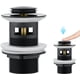 thumbnail image 1 of Sink Drain with Overflow, Pop-Up Sink Drain, Universal Drain Plug, Matte Black, 1 of 5