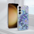 thumbnail image 3 of Compatible with Samsung Galaxy S24 Plus Case Oil Painting Flower Case Glow in The Dark Liquid Fluorescent Floating Floral Case Women Girly Light up Case Soft TPU Luminous Phone Cover, Purple, 3 of 7