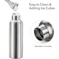 thumbnail image 6 of Triple Tree Uninsulated Single Walled 304 Stainless Steel Sports Leak Proof Water Bottle, Silver, 6 of 8