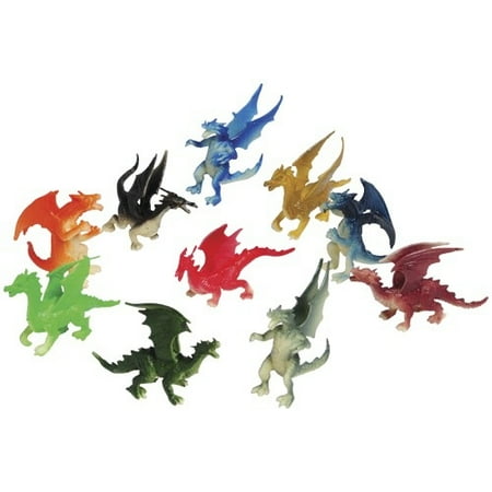 Dragon Mini Figure - Mini Plastic Dragon Figures (12 ct)