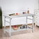 thumbnail image 2 of Yeshouse Mesa de comedor plegable de acero inoxidable resistente: mesa de preparación comercial de dos niveles con estante inferior ajustable para cocina y restaurante, 2 of 8