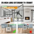 thumbnail image 3 of Mount Plus MP-L28-400 Long Arm Full Motion TV Wall Bracket with 28 inch Extension Articulating Arm | Fits Screen Sizes 23 to 55 Inch | VESA 400x400mm Compatible (28" Extension 23" to 55" TV), 3 of 7