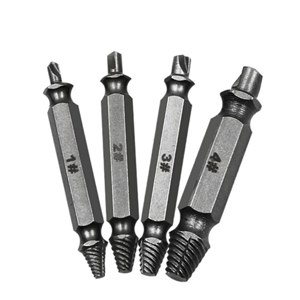 Damaged Screw Extractor Get It Out Drill Bits 4PCS Tool Set Broken Bolt Remover
