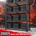 thumbnail image 3 of Exenoray 4-Tier Storage Shelving Unit, 2000lbs Capacity Adjustable Heavy Duty Garage Shelves, Metal Organizer Utility Rack, 20"D x 40"W x 60"H for Kitchen Pantry Basement Laundry, Black, 3 of 10