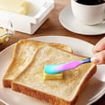 thumbnail image 3 of Goowood Hammered 304 Stainless Steel Butter Spreader Knife Cheese Spreader for Jam Dessert Kitchen Dining Tools - Iridescent, 3 of 8