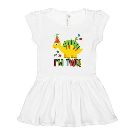 

Inktastic Dinosaur 2nd Birthday 2 Year Old Party Outfit Gift Toddler Girl Dress