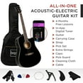 thumbnail image 4 of Best Choice Products Beginner Acoustic Electric Guitar Starter Set 41in w/ All Wood Cutaway Design, Case - Black, 4 of 9