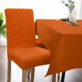 thumbnail image 5 of Burnt Orange Dining Chair Cover Set of 4,Stretch Chair Protectors Slipcover,Spandex Kitchen Chair Seat Back Cushion Slip Cover for Dining Room,Party,Hotel Geometric Minimalist, 5 of 6