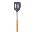 thumbnail image 1 of Espátulas antiadherentes con mango de madera, resistentes al calor, volteador de grado alimenticio, sin BPA, espátula para pescado, huevos, panqueques, wok (negro), 1 of 5