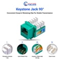 thumbnail image 4 of NewYork Cables® Pack of 10 Cat6a RJ45 Keystone Jack, 90 Degree Insert UTP 110 Punch Down Female Network Ethernet Adapter Compatible with Wall Plate, Faceplate, Unloaded Blank Patch Panel| Green, 4 of 7