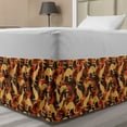 thumbnail image 1 of Kangaroo Bed Skirt, Illustration of Baby Mammals in the Forest with Palm Tree Leaves, Elastic Bedskirt Dust Ruffle Wrap Around for Bedding Decor, 4 Sizes, Pale Orange Rust, by Ambesonne, 1 of 2