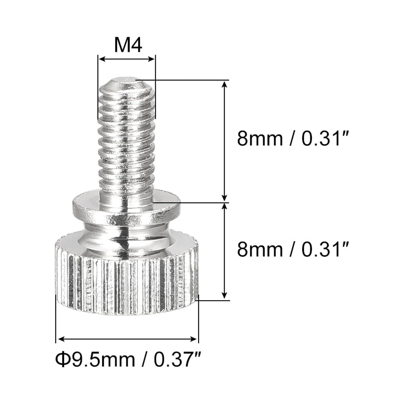 Unique Bargains Knurled Thumb Brass Shoulder Bolts Grip Knobs Fasteners Nickel Plated M4*8