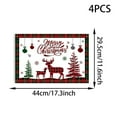 thumbnail image 2 of Merry Christmas White Placemats Set of 4 Black Red Plaid Xmas Tree Snowflake Elk Printed Table Mats Waterproof Reusable Place Mats for Dining Table Decor 12x18 Inch, 2 of 6