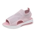 thumbnail image 2 of Verano señoras mujeres zapatos de suela gruesa boca de pescado sandalias de tela de red informales Wmkox8yii nm5698, 2 of 9