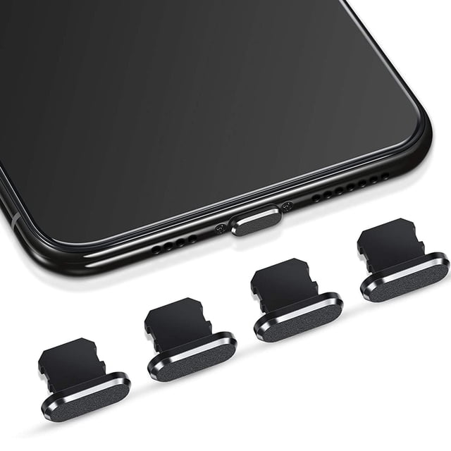 Tapones Antipolvo de 4 Piezas TapóN del Puerto de Carga Carcasa Blanda para para /12/11 - Negro