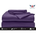 thumbnail image 2 of Split Head King Sheets Sets for Adjustable Bed - 1000-Thread Count 100% Egyptian Cotton - 4-PC Set - 15" Deep Pockets - FlexTop King 28" Split, Plum Solid, 2 of 7