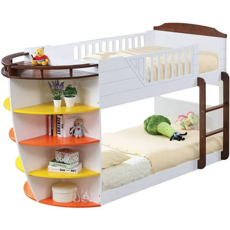 Acme Neptune Twin over Twin Bunk Bed with Storage Shelves