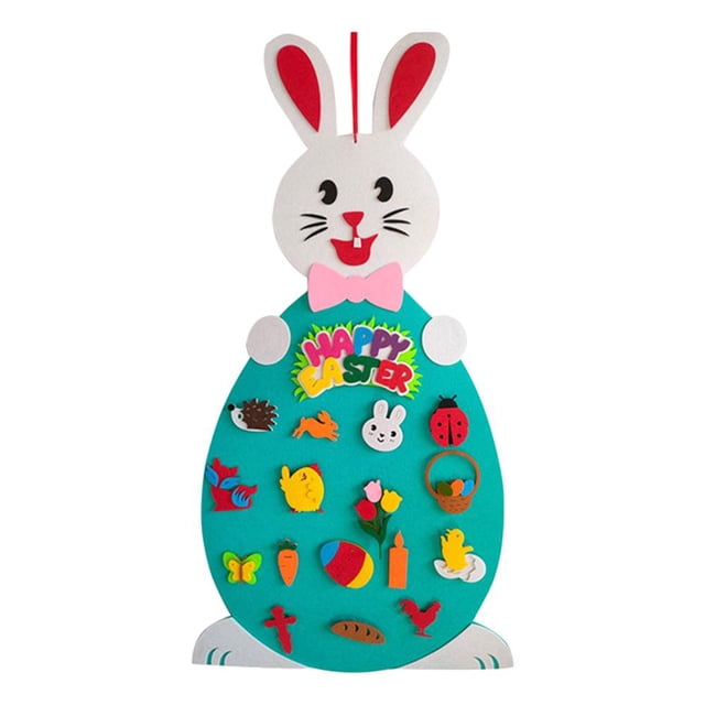 Conejito creativo Animales de dibujos animados Artesanía DIY Fieltro Conejo de Pascua Colgante Favores de fiesta Tmvgtek Libre de BPA