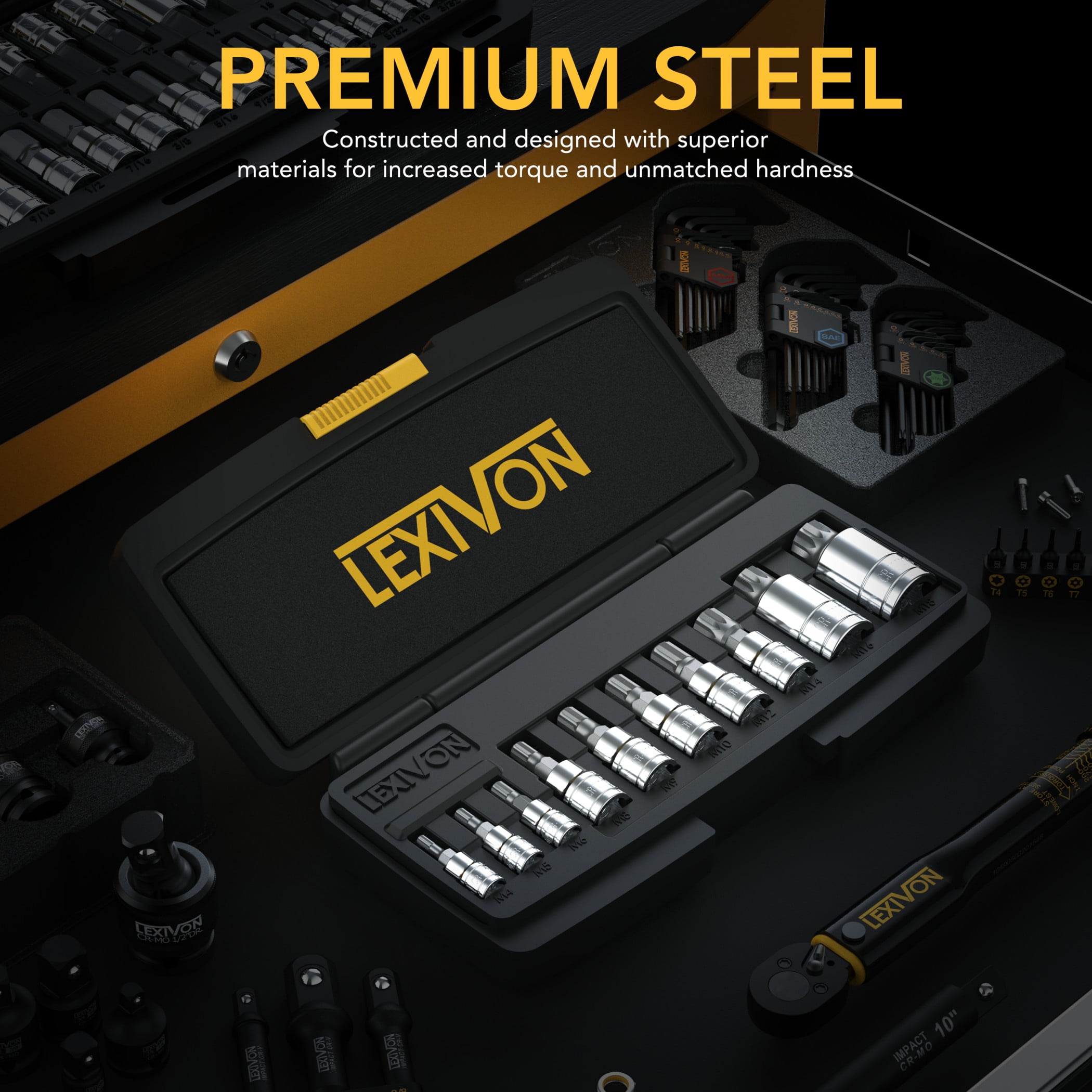 Lexivon hex 2024 bit socket set