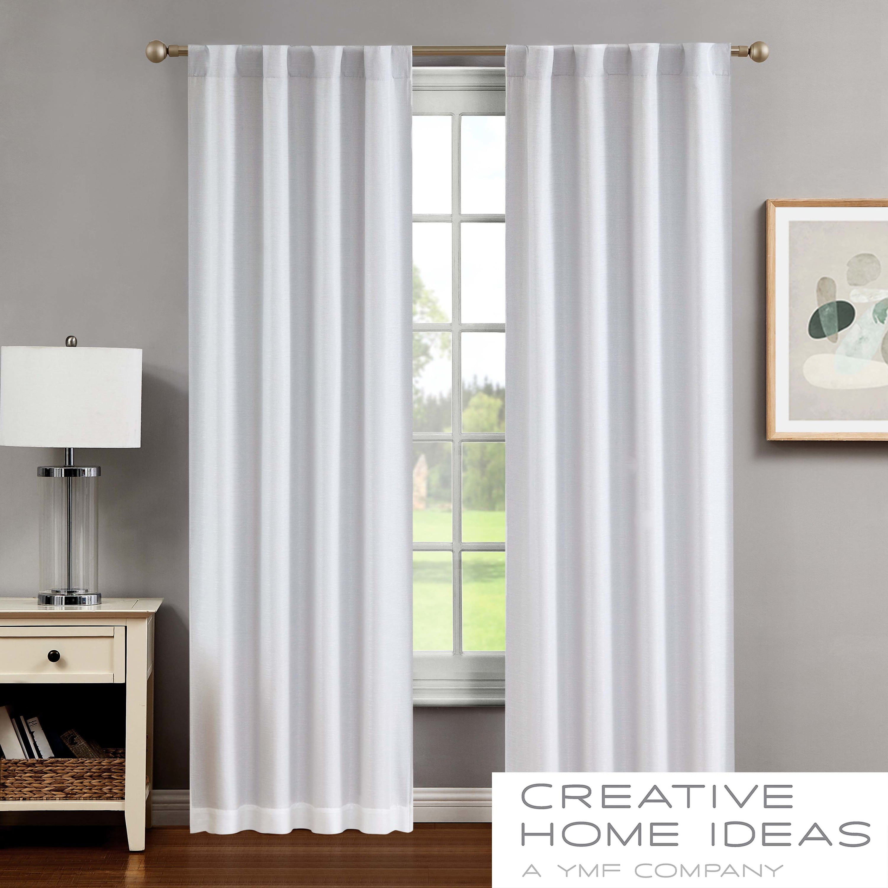 Tobie Blackout Window Curtain Panels with Tiebacks, Back Tab,  White, 38" x 96"