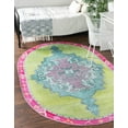 thumbnail image 4 of Unique Loom Timeless Collection Area Rug - Thomas (7' 6" x 10' 6" Oval Green/Fuchsia), 4 of 12