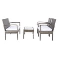 thumbnail image 3 of SAFAVIEH Bassey Outdoor Patio 4 Pc Conversation Set, Grey Brown/White, 3 of 12