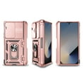 thumbnail image 2 of Dteck Case with Front Tempered Glass Screen Protector for Samsung Galaxy Z Fold 7,Shockproof with Slide Camera Cover Built-in 360° Rotate Ring Kickstand Hinge Protection Pen Holder Cover,Rosegold, 2 of 10