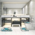 thumbnail image 3 of Blue Turtle Bathroom Rug Set of 3, 3 Pieces Bath Mats Set, Ocean Nautical Starfish Washable Cover Floor Rug Decorations for Kitchen Bathroom Bedroom, 3 of 5