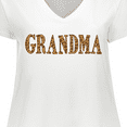 thumbnail image 4 of Inktastic Grandma in Leopard Print Women's Plus Size V-Neck T-Shirt, 4 of 5