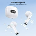 thumbnail image 4 of Earbuds for Nokia G20 - Bluetooth 5.3 LED Display Headphones Bass Stereo, in-Ear Noise Cancelling Mic, 40H Playback Mini Case IP7 Waterproof Earphones - White, 4 of 4
