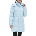 thumbnail image 6 of Wantdo Women's Winter Coat Warm Puffer Jacket Recycled Winter Bubble Jacket with Detachable Hood Light Blue L, 6 of 10